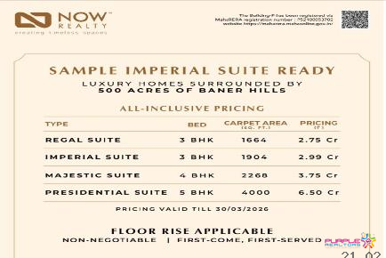 1 Presidential 24K Sereno Baner Pune 3BHK 4BHK Price Location Floor ...